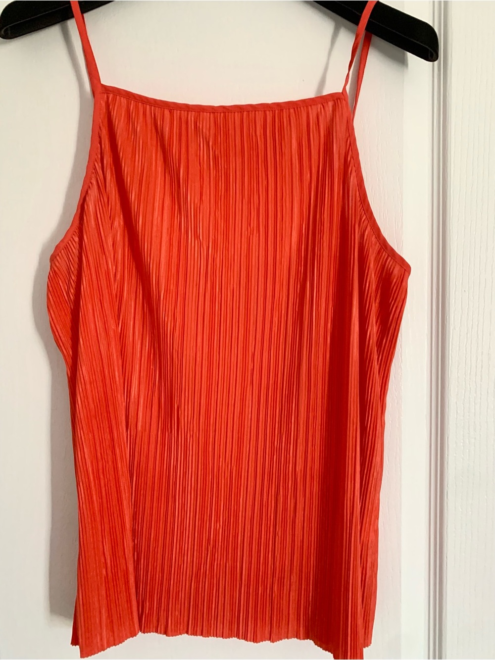 Club Monaco Pleated Spaghetti-Strap Camisole in Orange